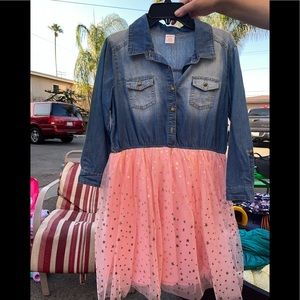 Spring denim pink dress